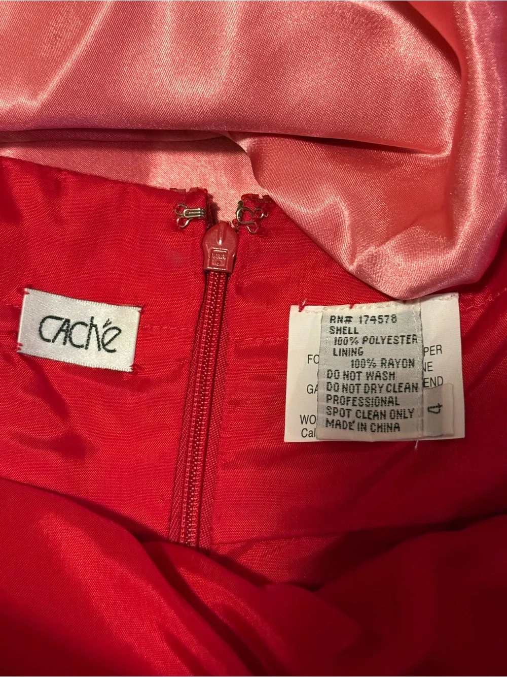 Vintage Cache Red Beaded Spaghetti-Strap Prom Dress with Matching Shawl - Picture 2 of 2